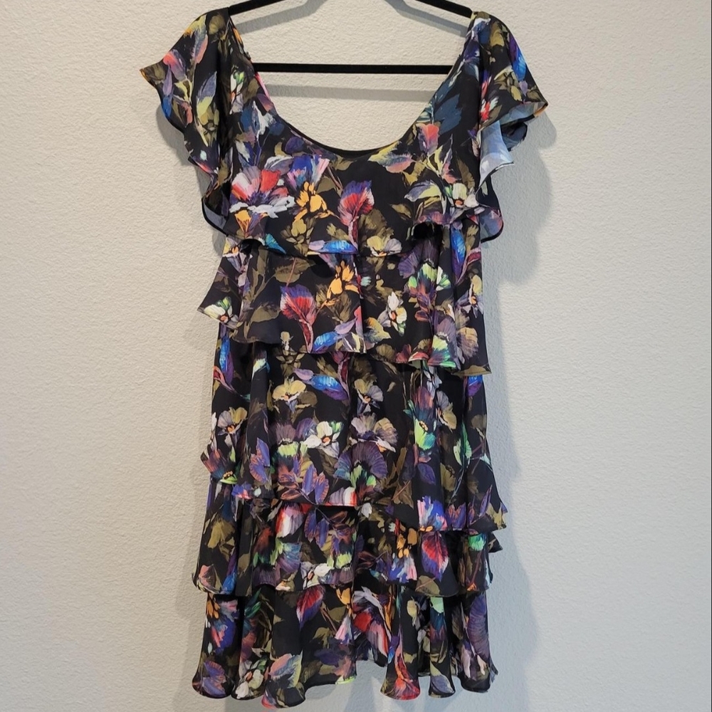 Gianni Bini Floral Ruffle Mini Dress - Multicolor